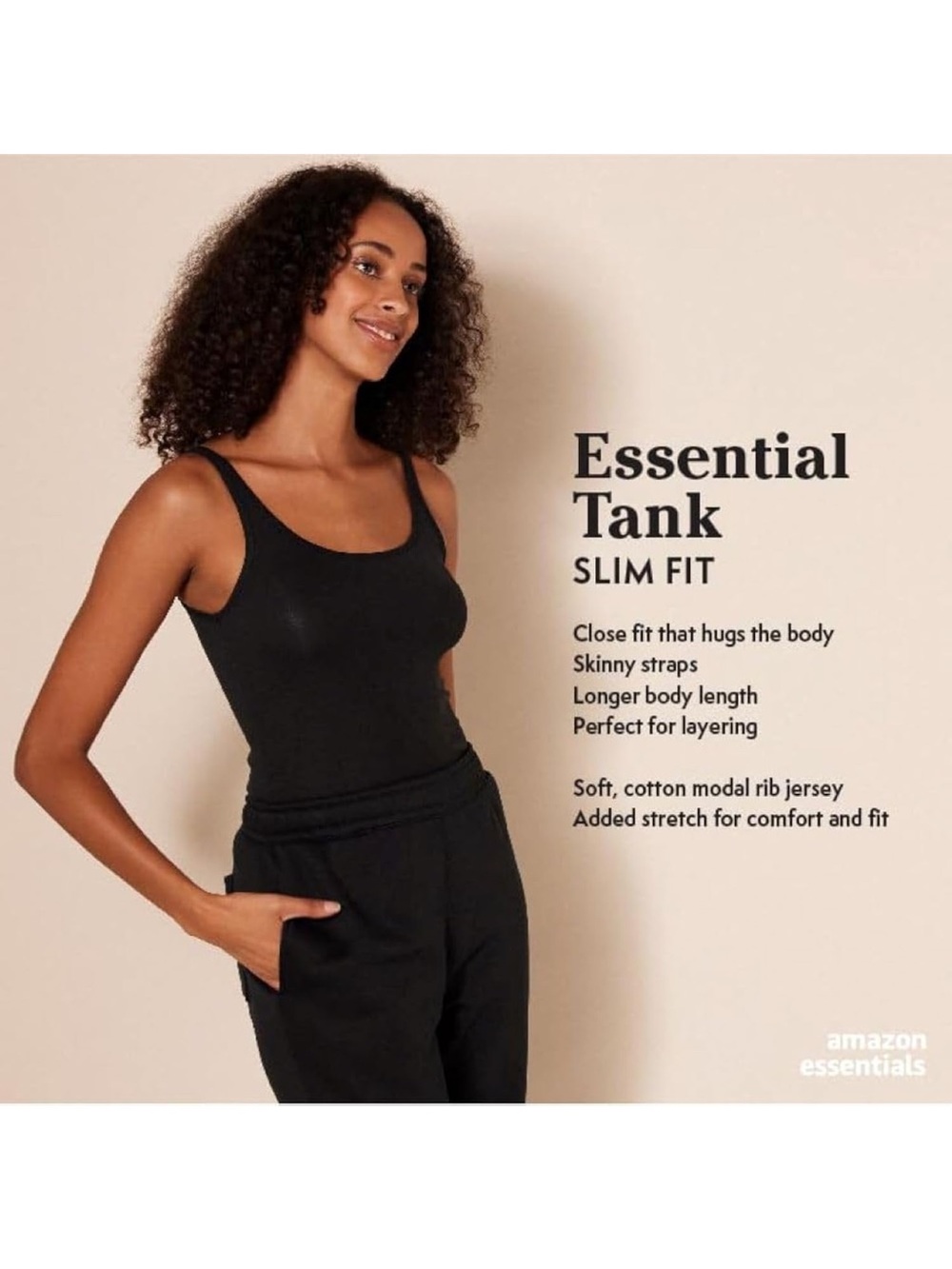 Amazon Essentials Slim Fit Tank Top Set – Black & Olive, Size Small - Picture 3 of 9